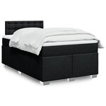 vidaXL Sommier à lattes de lit avec matelas Noir 120x200 cm Tissu