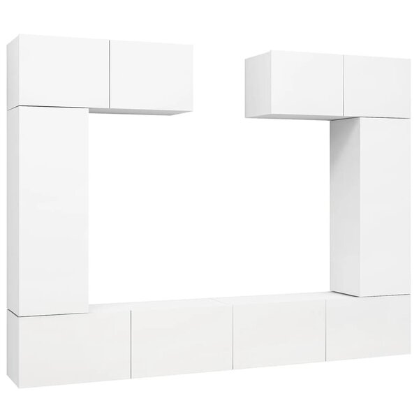 vidaXL Ensemble de meuble TV 6 Pièces Blanc Bois d'ingénierie
