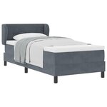 Lit à ressort vidaXL avec matelas gris foncé 90x190 cm en velours