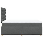 vidaXL Sommier à lattes de lit avec matelas gris foncé 120x190cm tissu