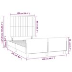 vidaXL Cadre de lit avec tête de lit Taupe 120x200 cm Tissu