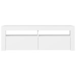 vidaXL Meuble TV avec lumières LED blanc 120x35x40 cm