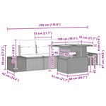vidaXL Ensemble de salle à manger de jardin 5 pièces avec coussins en poly rattan noir et acacia