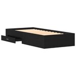 vidaXL Cadre de Lit Noir Chêne 90x190 cm Bois d'ingénierie