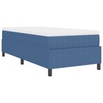 vidaXL Lit à ressort avec matelas bleu en tissu de corduroy