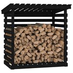 vidaXL Support pour bois de chauffage Noir 108x73x108 cm Bois de pin