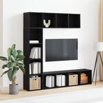 vidaXL Étagères 3 Pièces Chêne Noir 36x30x143 cm Bois d'ingénierie