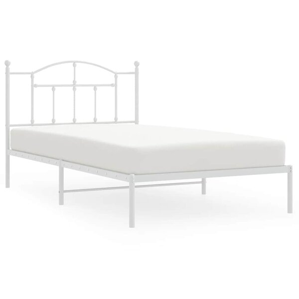 vidaXL Cadre de lit métal sans matelas et tête de lit blanc 100x200 cm