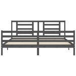 vidaXL Cadre de lit sans matelas gris 200x200 cm bois massif