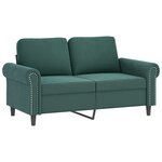 vidaXL Ensemble de canapés 4 Pièces avec coussins Vert foncé Velours