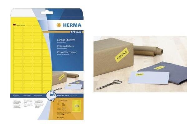 Étiquettes superprint, 105 x 42,3 mm, sans bord, rouge, 20 feuilles a4 herma