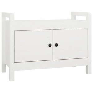 vidaXL Banc d'entrée Blanc 80x40x60 cm Bois de pin massif