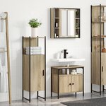 vidaXL Ensemble de meubles de salle de bain 3 pièces en chêne clair en bois reconstitué