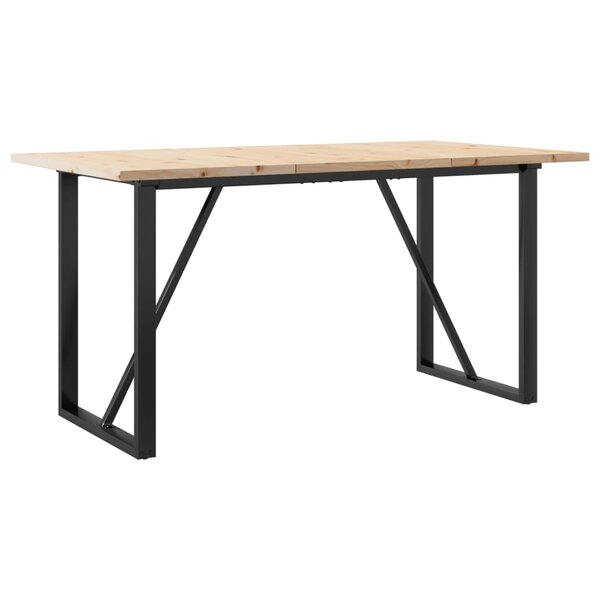 vidaXL Table à manger cadre en O 140x80x75 5 cm bois pin massif fonte