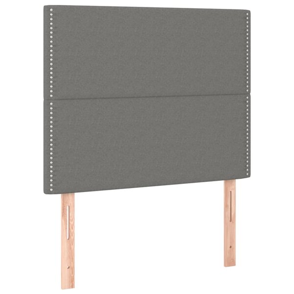 vidaXL Têtes de lit 2 Pièces Gris foncé 90x5x78/88 cm Tissu