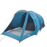 vidaXL Tente de camping tunnel 4 personnes bleu imperméable