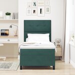 Lit à sommier tapissier avec matelas et LED Vert foncé 100x200 cm Velours