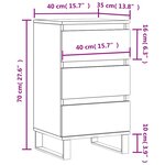 vidaXL Buffet blanc brillant 40x35x70 cm bois d'ingénierie