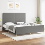 vidaXL Cadre de lit sans matelas gris foncé 180x200 cm tissu