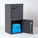 Boîte à colis Extra Large Noir 2 portes Acier galvanisé SMART PARCEL BOX®