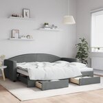 vidaXL Lit de jour avec gigogne et tiroirs sans matelas 90x200 cm
