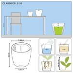 LECHUZA Jardinière CLASSICO LS 35 ALL-IN-ONE blanc brillant 16060