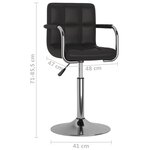 vidaXL Chaises pivotantes à manger lot de 6 noir similicuir