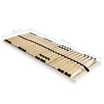 vidaXL Sommiers à lattes sans matelas 2 Pièces avec 28 lattes 80x200 cm