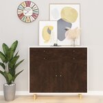 vidaXL Films autoadhésifs pour meubles 2 Pièces Chêne foncé 500x90 cm PVC