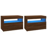 vidaXL Meubles TV 2 Pièces avec lumières LED Chêne marron 60x35x40 cm