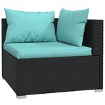Salon de jardin meuble d'extérieur ensemble de mobilier 7 pièces avec coussins noir résine tressée 02_0017262