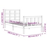 vidaXL Cadre de lit sans matelas blanc bois de pin massif