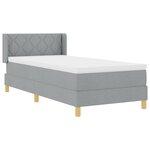 vidaXL Lit à Ressorts avec Matelas Gris clair 100x200 cm Tissu