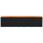vidaXL Boîte de rangement de jardin noir résine tressée bois d'acacia