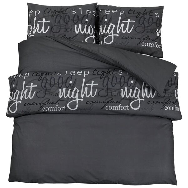 vidaXL Ensemble de housse de couette Noir 140x200 cm Coton