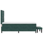 vidaXL Lit à ressort avec matelas et banc vert foncé 100x200 cm Velours