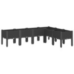 vidaXL Jardinière avec pieds noir 160x120x42 cm PP