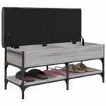 vidaXL Banc à chaussures sonoma gris 102x42x45 cm bois d'ingénierie