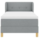 Lit box spring vidaXL avec matelas en gris clair  100x200 cm en tissu