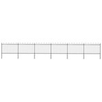 vidaXL Clôture de jardin avec dessus en cerceau Acier 10 2x1 2 m Noir