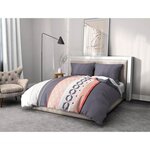 Parure de couette microfibre - 1 housse de couette 220 x 240 cm + 2 taies d'oreiller 63 x 63 cm - Bleu