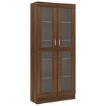 vidaXL Armoire à vitrine Chêne brun 82 5x30 5x185 5cm Bois ingénierie
