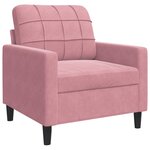 vidaXL Ensemble de canapés 3 Pièces avec coussins Rose Velours
