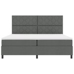 vidaXL Lit Box Spring avec Matelas Gris Foncé 200x200 cm Tissu