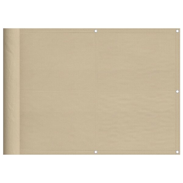 vidaXL Écran de balcon beige 75x1000 cm 100  polyester oxford