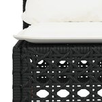 vidaXL Canapé de jardin sans accoudoirs coussins noir résine tressée