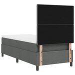 vidaXL Lit à ressorts avec matelas et lumière LED gris foncé 90x190 cm en tissu