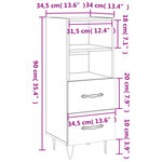 vidaXL Buffet Chêne marron 34 5x34x90 cm Bois d'ingénierie