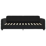 vidaXL Lit de jour avec gigogne et tiroirs sans matelas noir 100x200cm