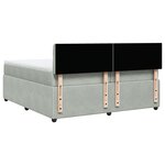 vidaXL Sommier à lattes de lit et matelas Gris clair 200x200cm Velours